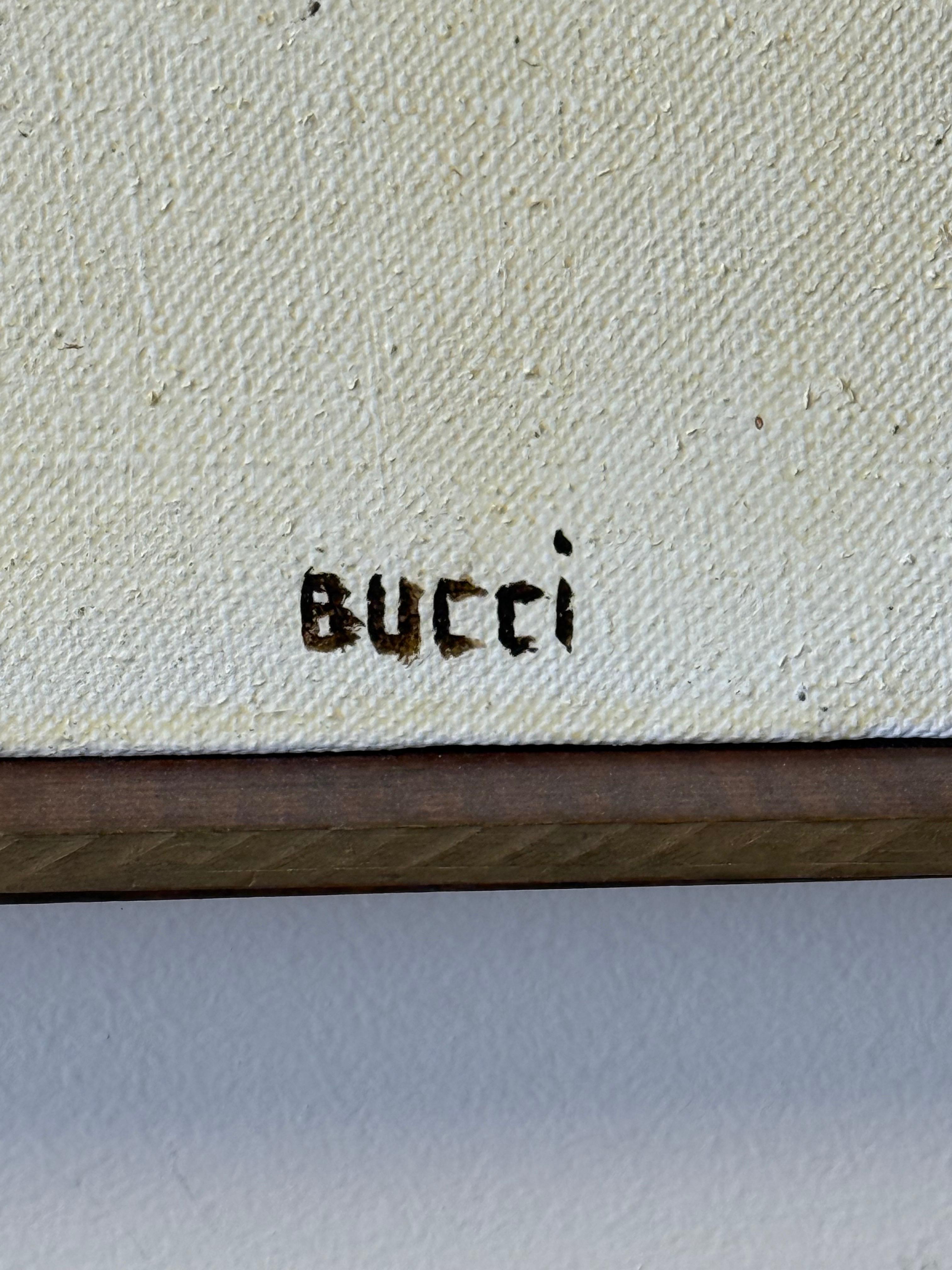 Grande peinture originale signée Bucci Iconique des années 1960, abstrait du milieu du siècle dernier en vente 5