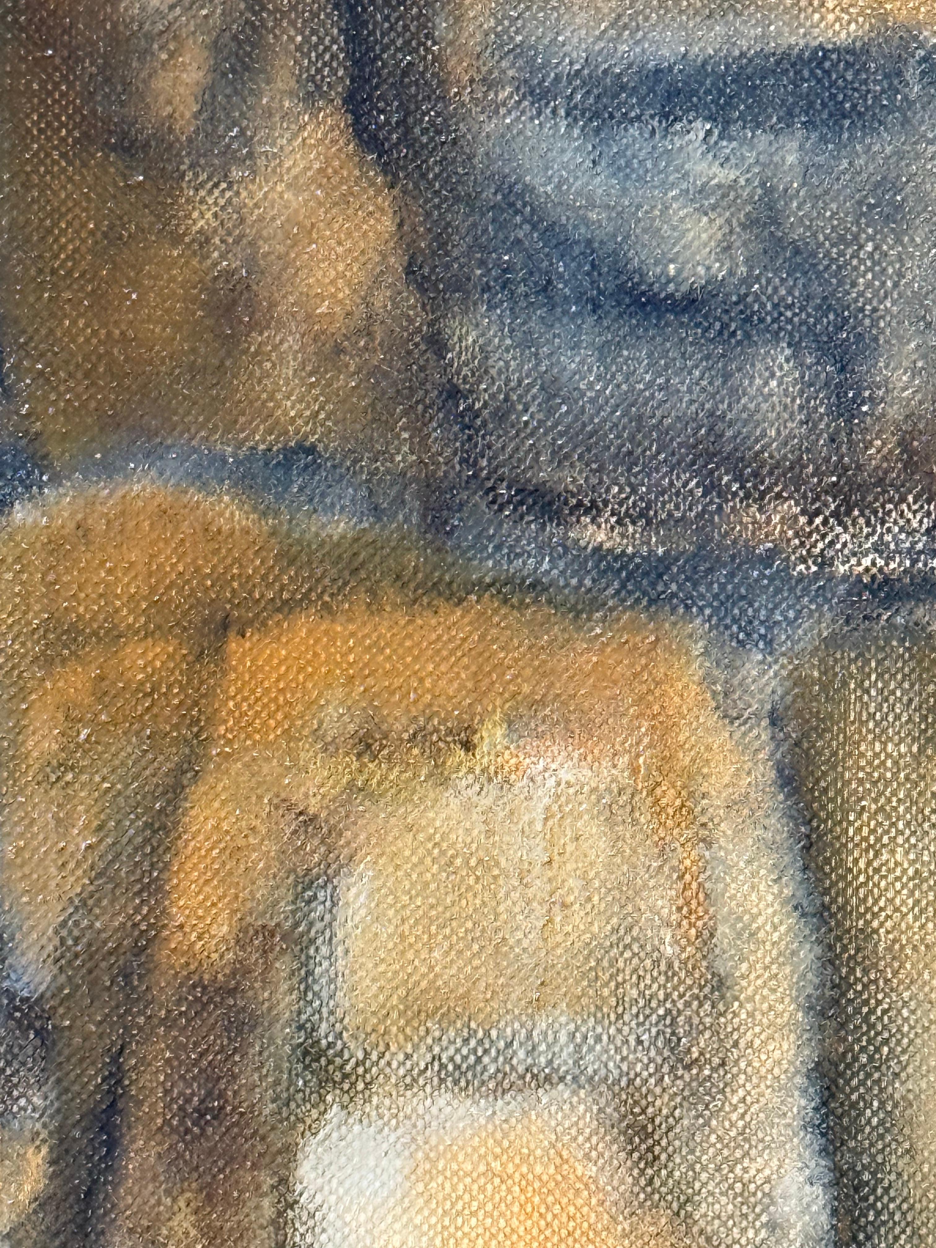 Milieu du XXe siècle Grande peinture originale signée Bucci Iconique des années 1960, abstrait du milieu du siècle dernier en vente