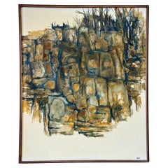 Rare Original Signed Large Painting by Bucci Iconic 1960's Mid Century Abstract