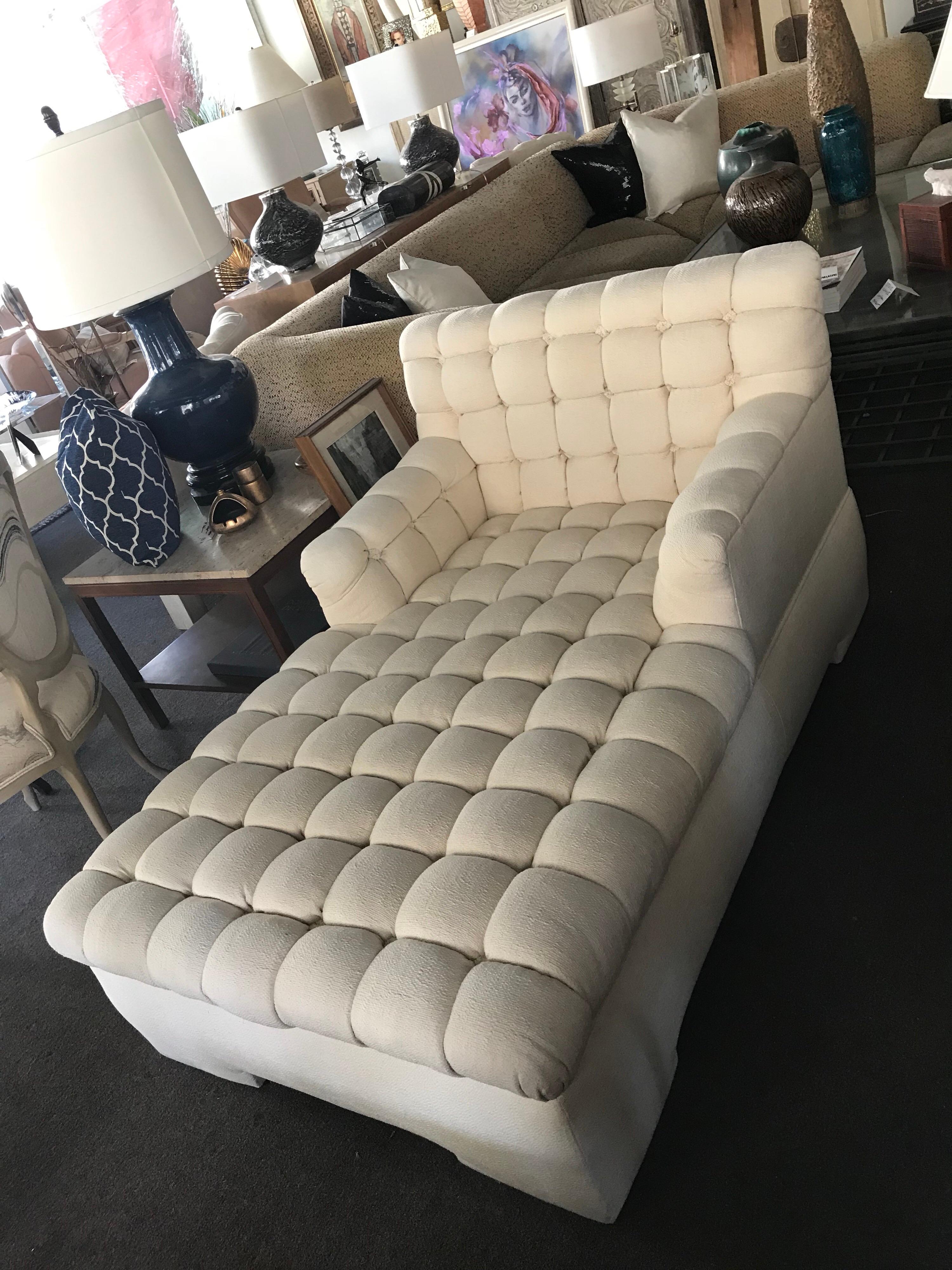 Rare Original Steve Chase Marshmallow Tufted Chaise Lounge Made by A. Rudin 2