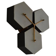 Rare original Stilnovo wall lamp, hexagonal, 1950s