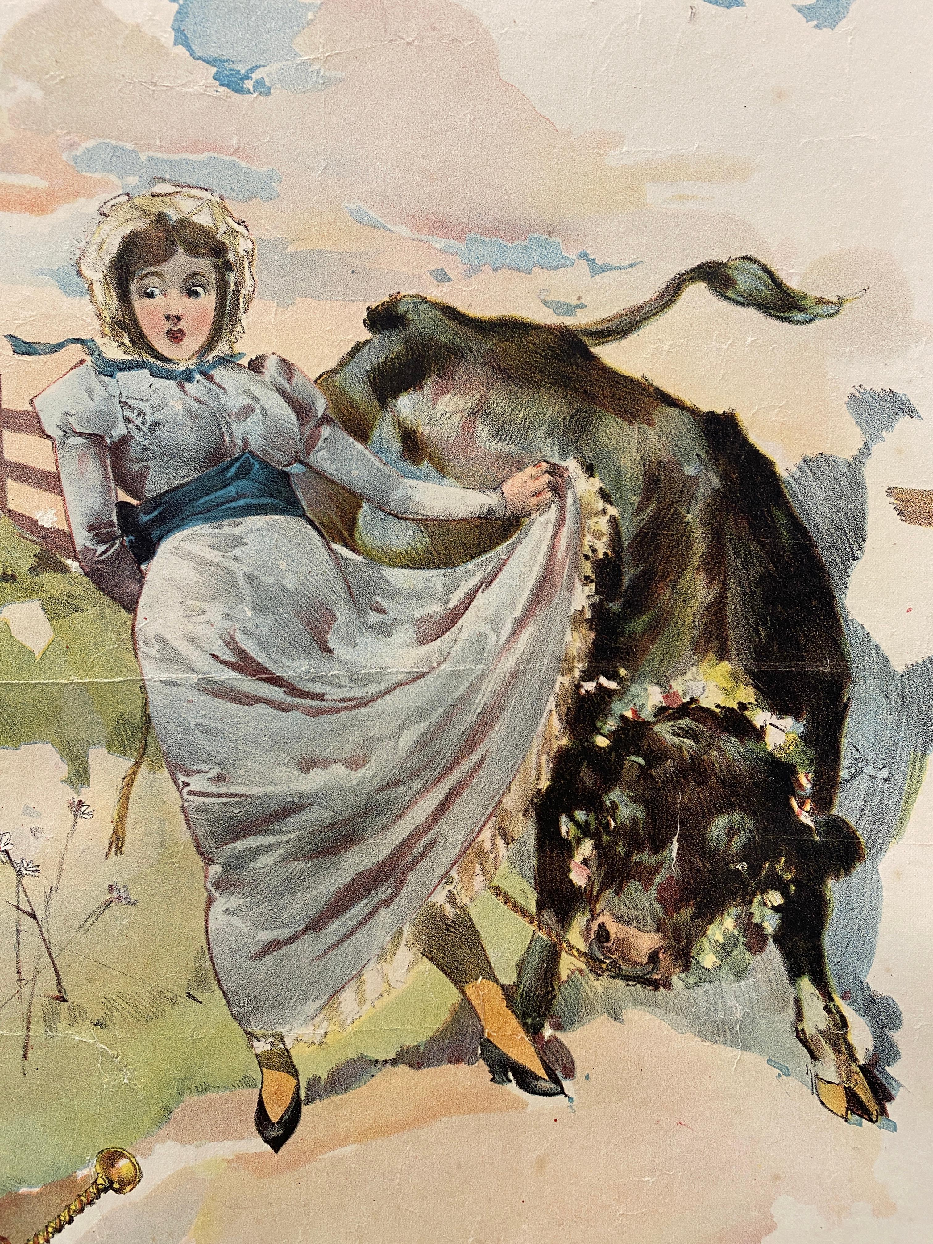19th Century Rare Original Theatre Poster, 'Blue Jeans' c. 1890 by Play-write Joseph Arthur For Sale