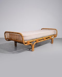 Rare original Tito Agnoli Bamboo and Rattan Bed, Italy, c.1960s