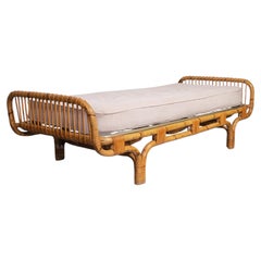 Rare original Tito Agnoli Bamboo and Rattan Bed, Italy, c.1960s