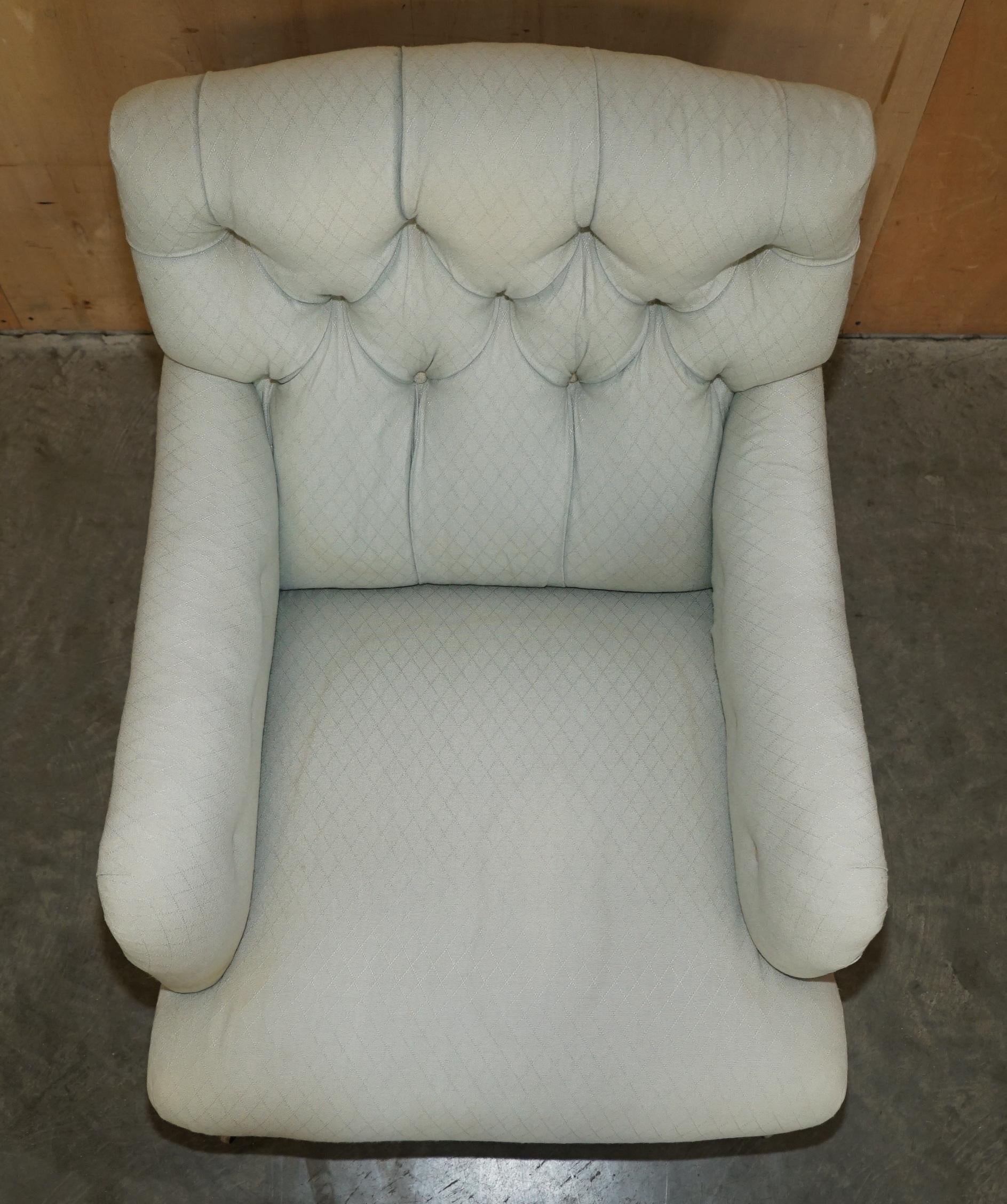 Upholstery RARE ORIGINAL ViCTORIAN HOWARD & SONS BRIDGEWATER ARMCHAIR PERIOD UPHOLSTERY For Sale