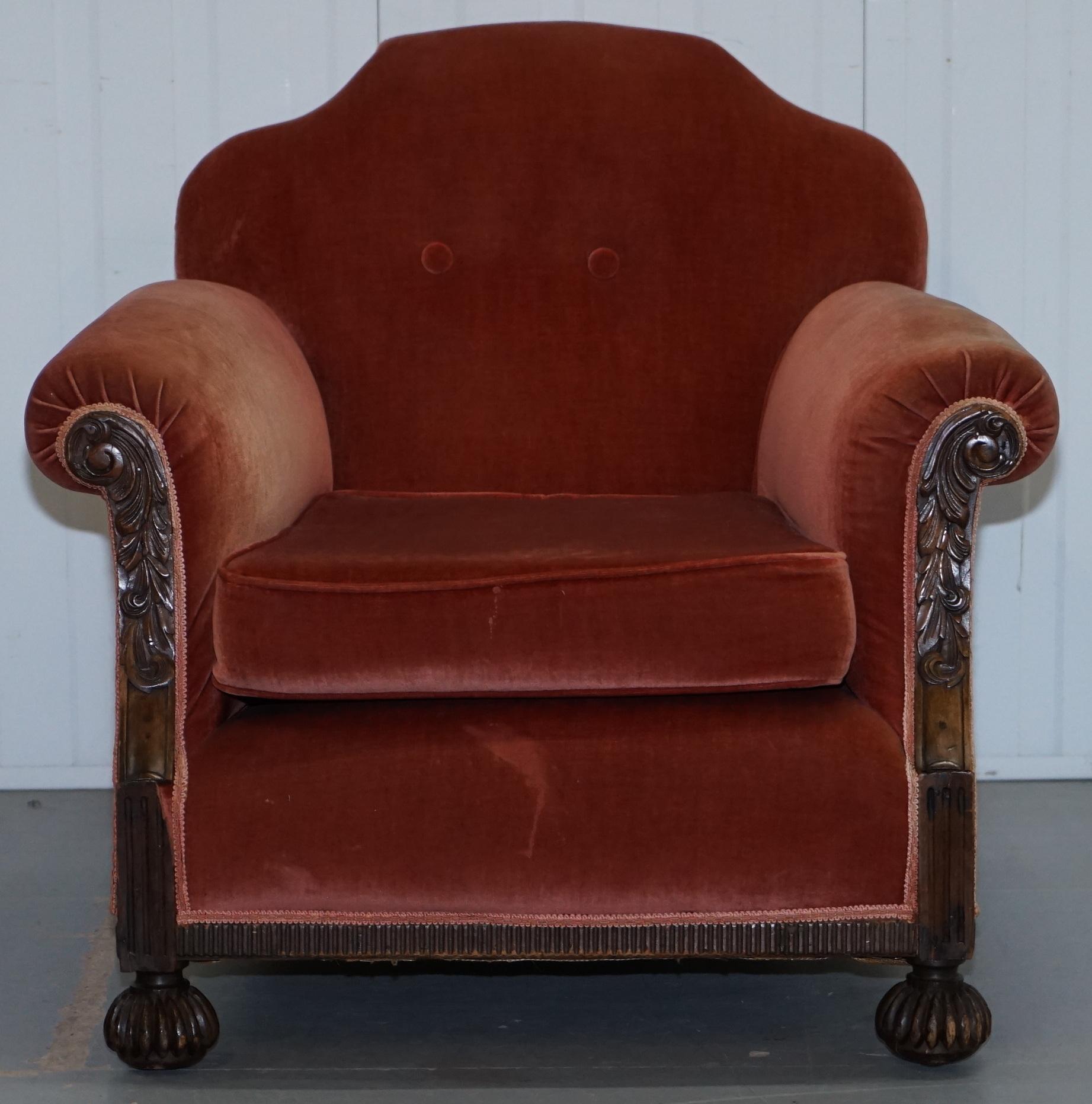 Early Victorian Rare Original Victorian Suite Ideal Restoration Project Club Armchairs and Sofa
