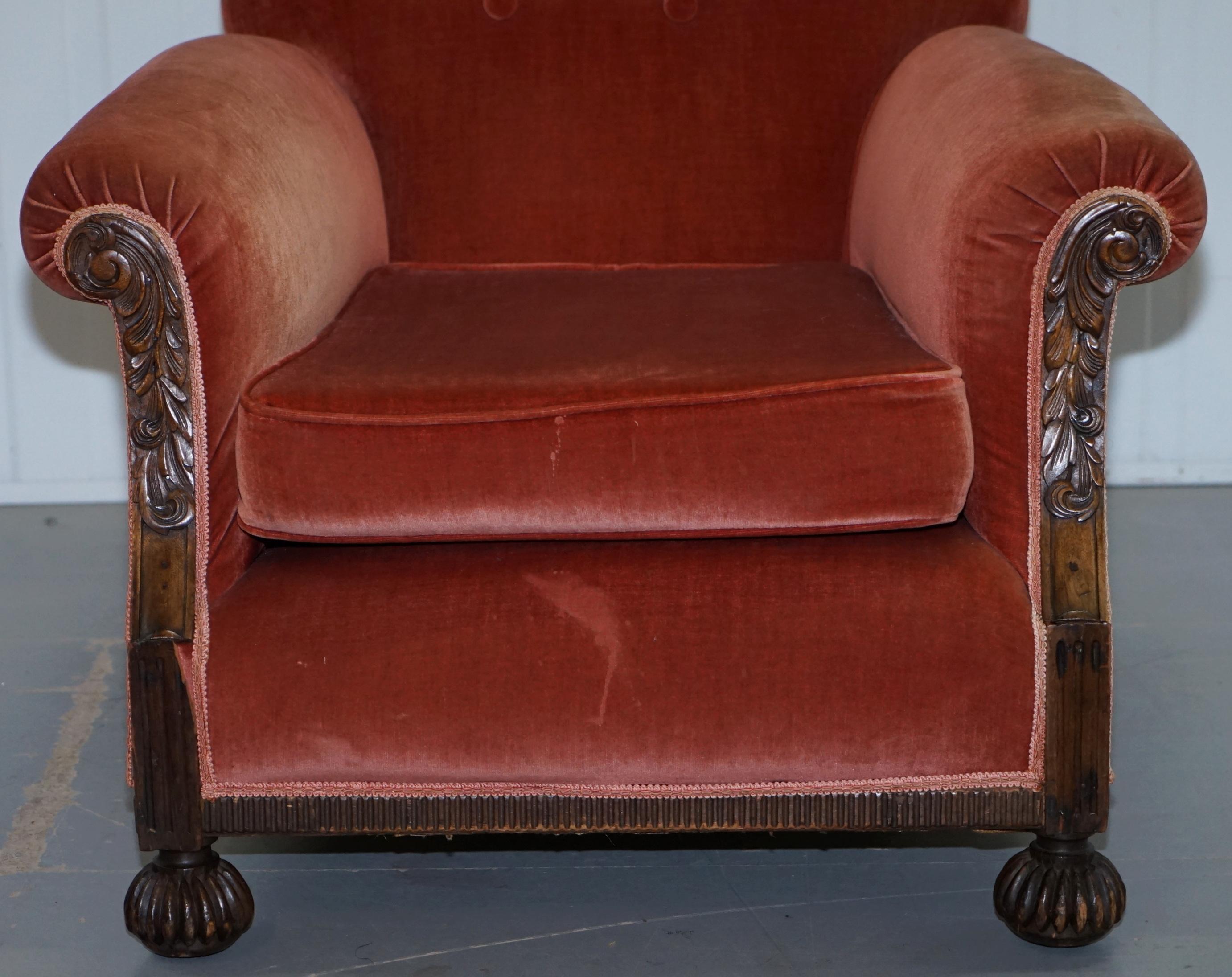 Upholstery Rare Original Victorian Suite Ideal Restoration Project Club Armchairs and Sofa