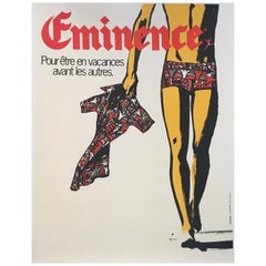 Rare Original Vintage Advertising Poster, 'Eminence' by Rene Gruau, Circa 1975