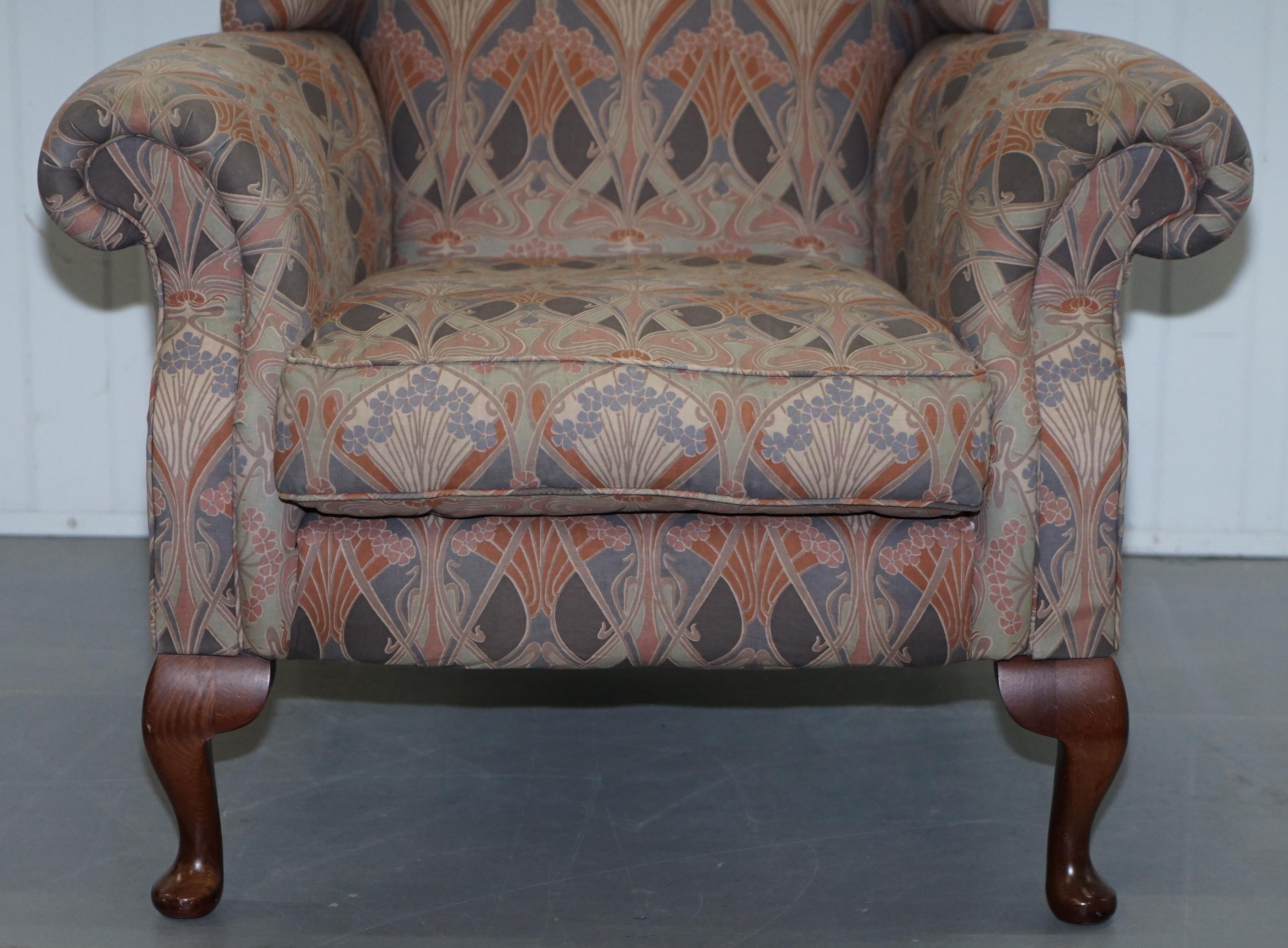 20th Century Rare Original Vintage Liberty London Ianthe Upholstered Wingback Armchair