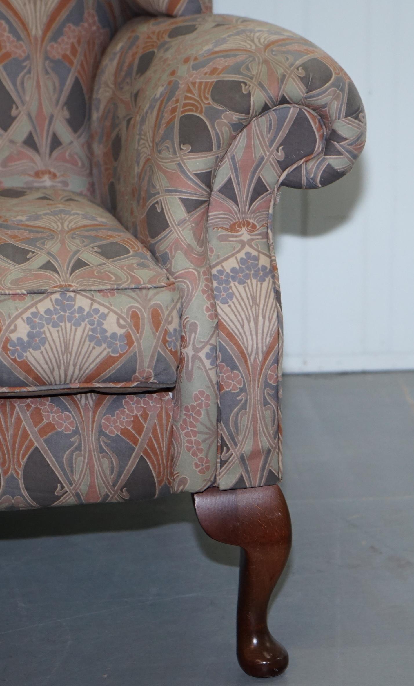 Rare Original Vintage Liberty London Ianthe Upholstered Wingback Armchair 1