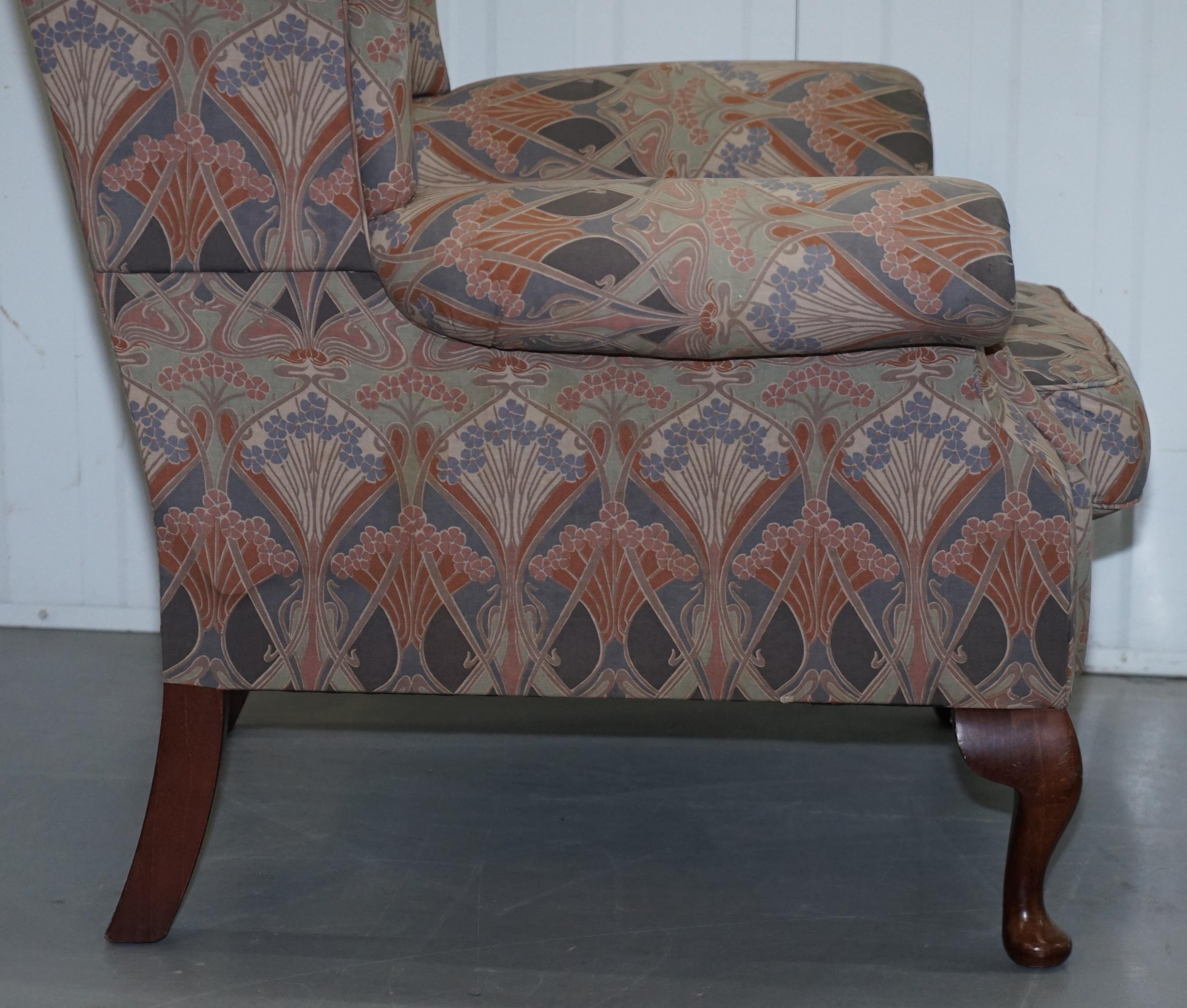 Rare Original Vintage Liberty London Ianthe Upholstered Wingback Armchair 3