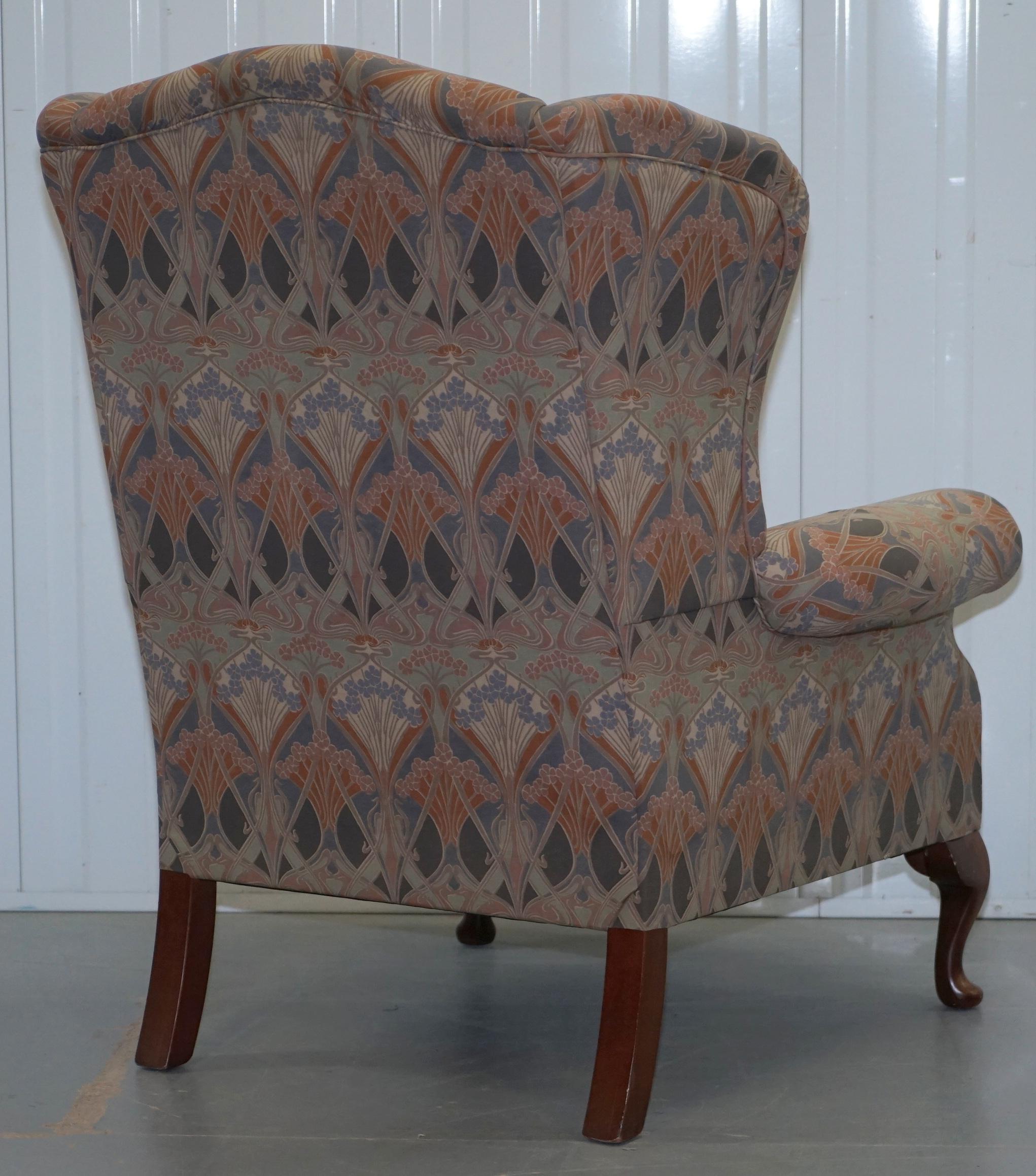 Rare Original Vintage Liberty London Ianthe Upholstered Wingback Armchair 4