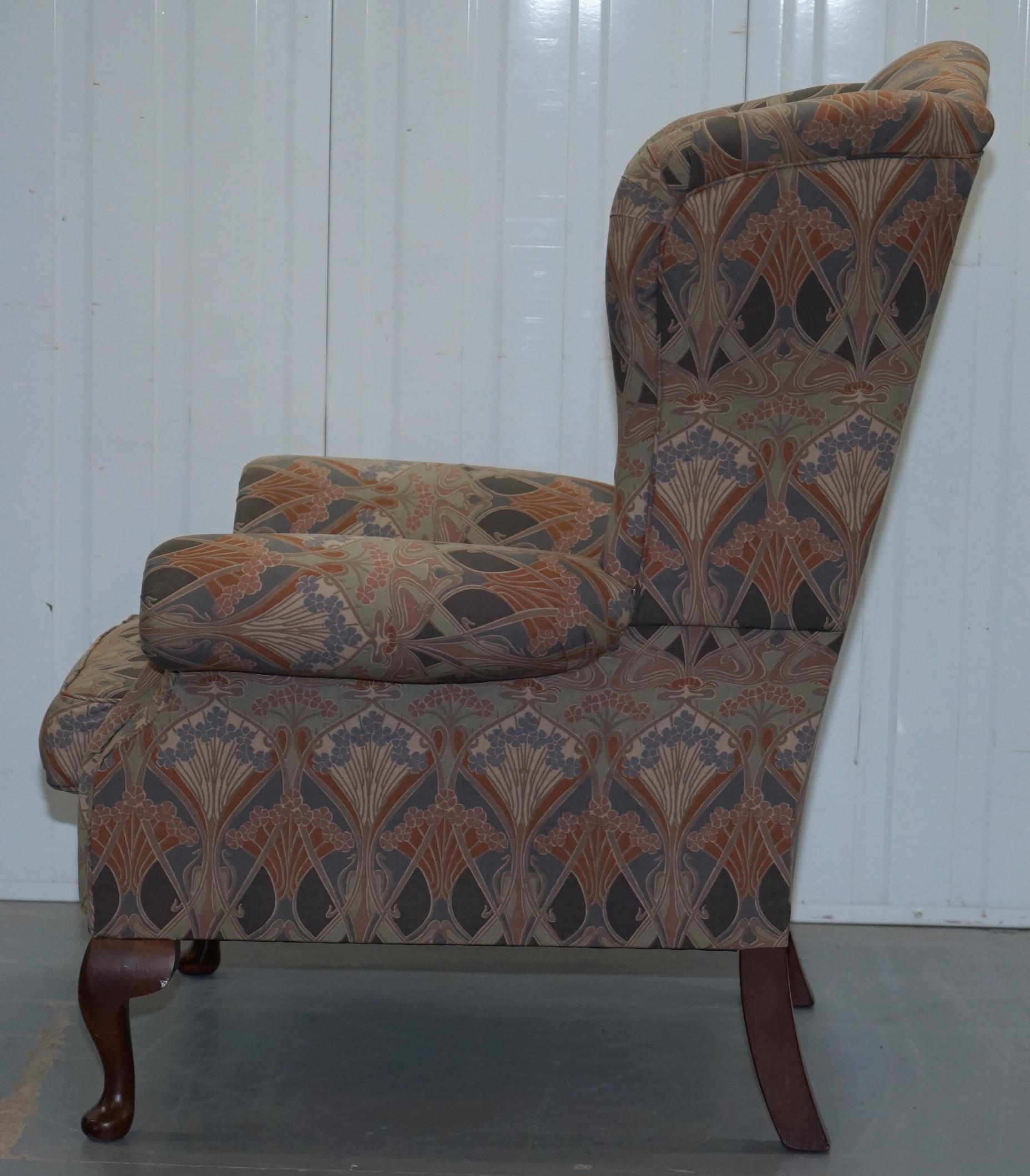 Rare Original Vintage Liberty London Ianthe Upholstered Wingback Armchair 6