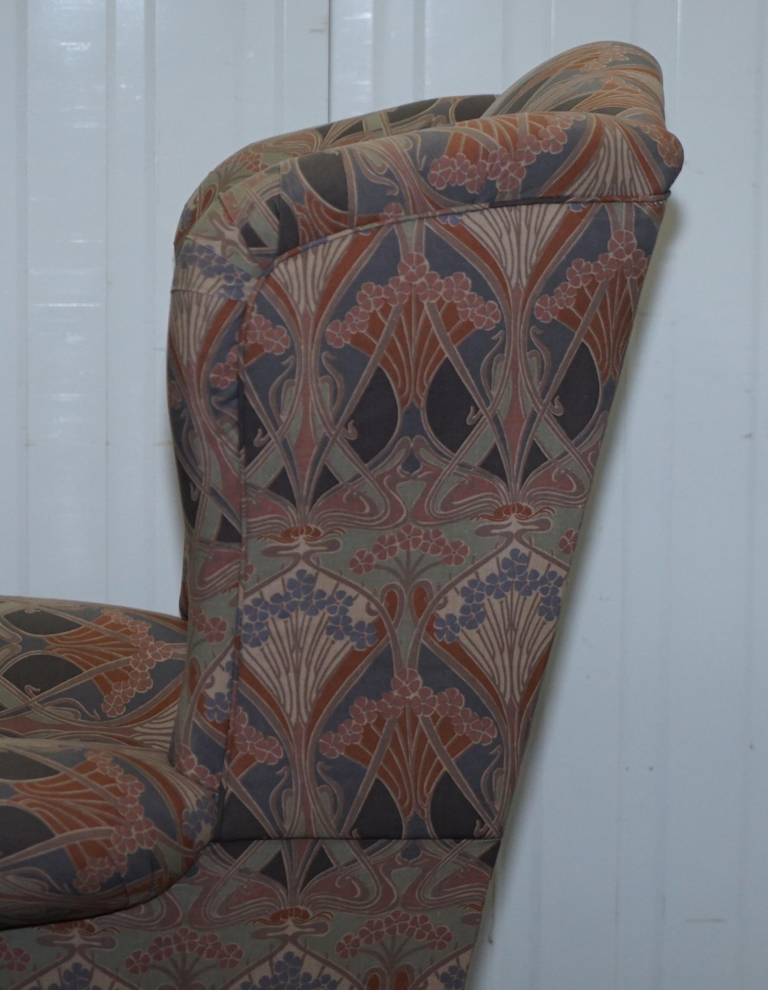 Rare Original Vintage Liberty London Ianthe Upholstered Wingback Armchair 7