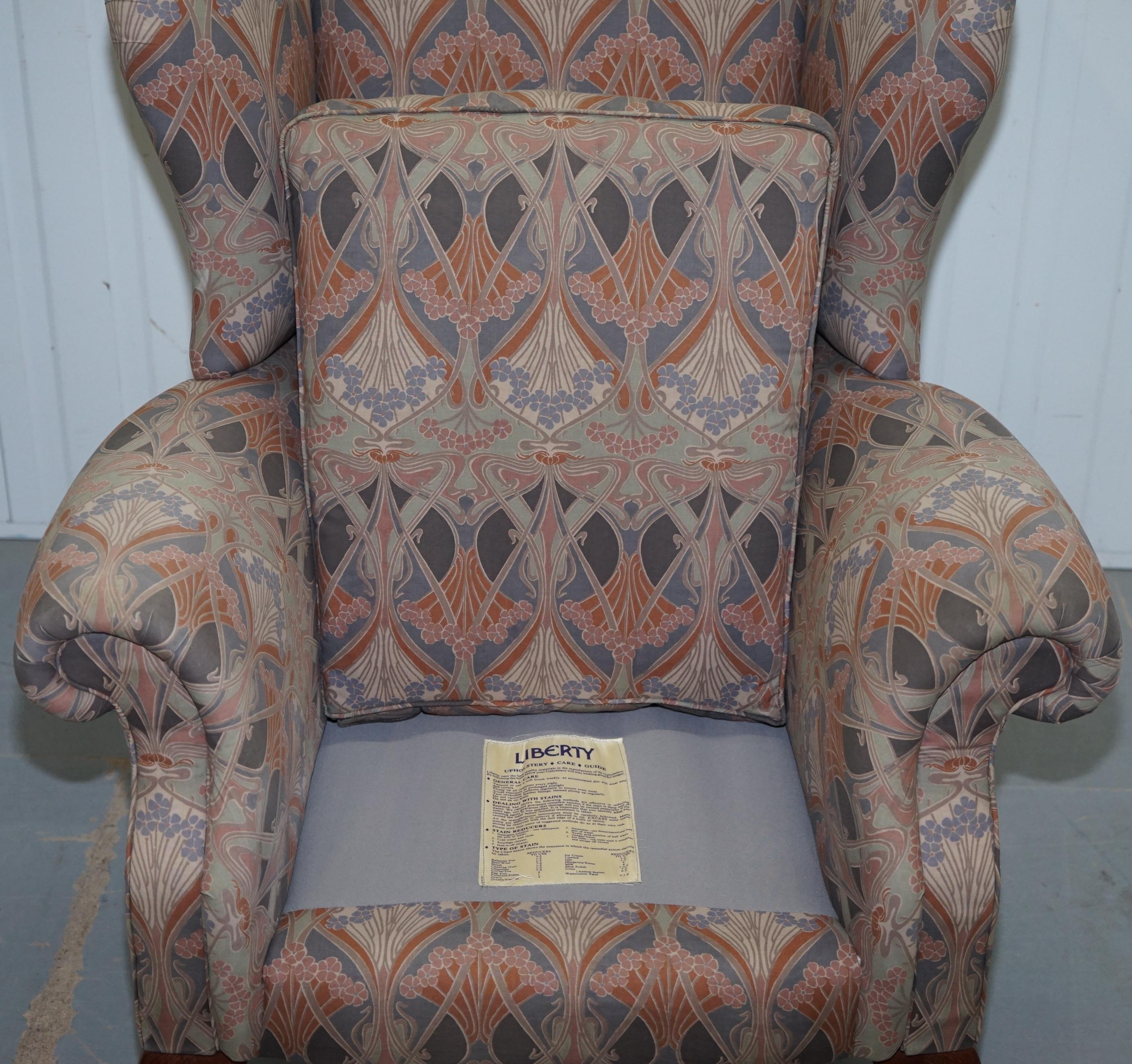 Rare Original Vintage Liberty London Ianthe Upholstered Wingback Armchair 8