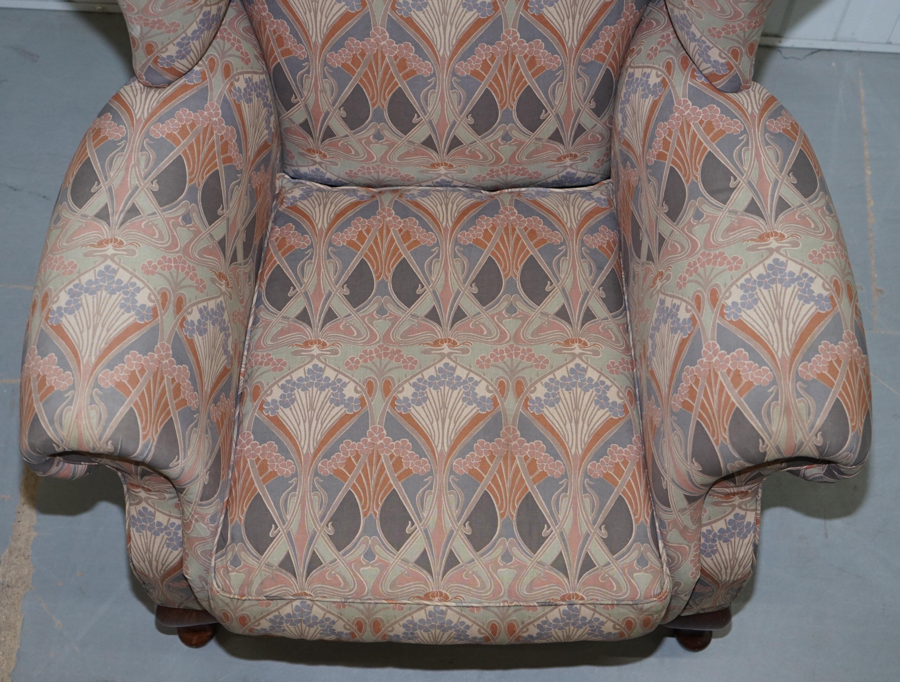 Hand-Crafted Rare Original Vintage Liberty London Ianthe Upholstered Wingback Armchair