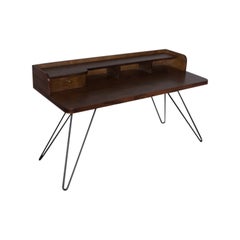 Seltener Original Vintage Damen-Schreibtisch aus deutschem Nussbaumholz aus der Jahrhundertmitte, 1950er Jahre