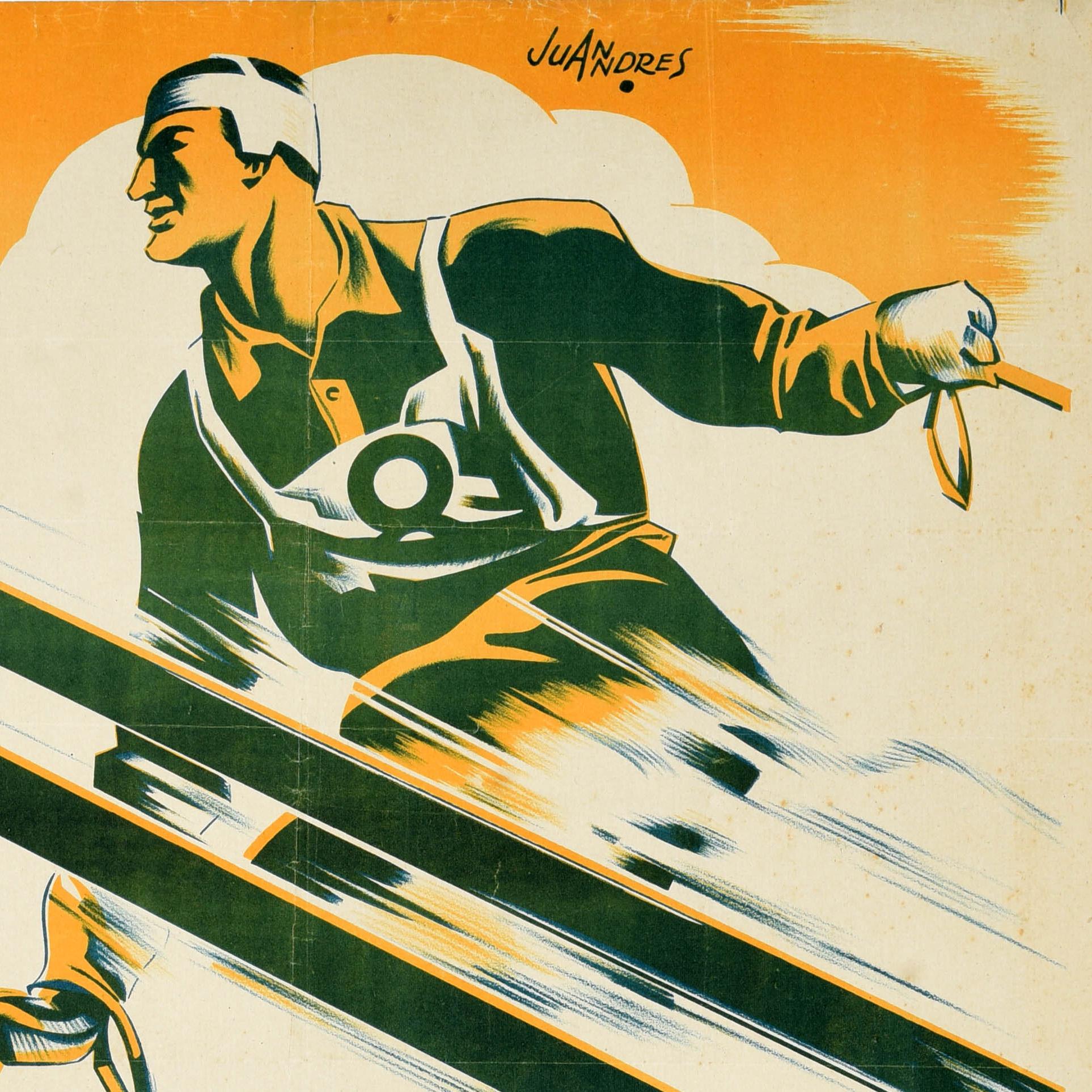 Rare affiche originale de sport de ski des championnats de La Molina, Espagne Bon état - En vente à London, GB