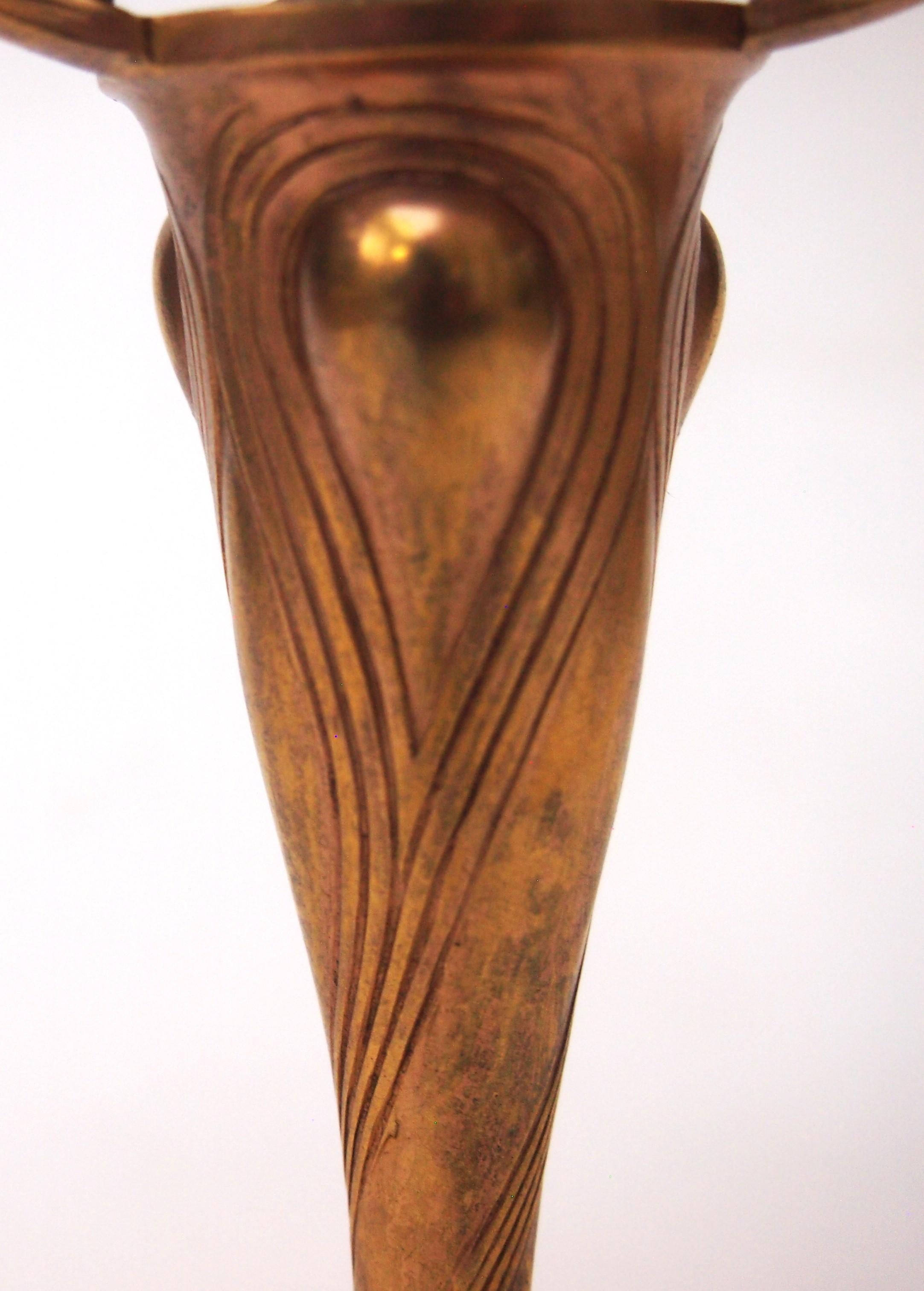 Seltene Orivit Jugendstil signiert Metall und geschliffenem Glas Tazza c1900 im Angebot 2