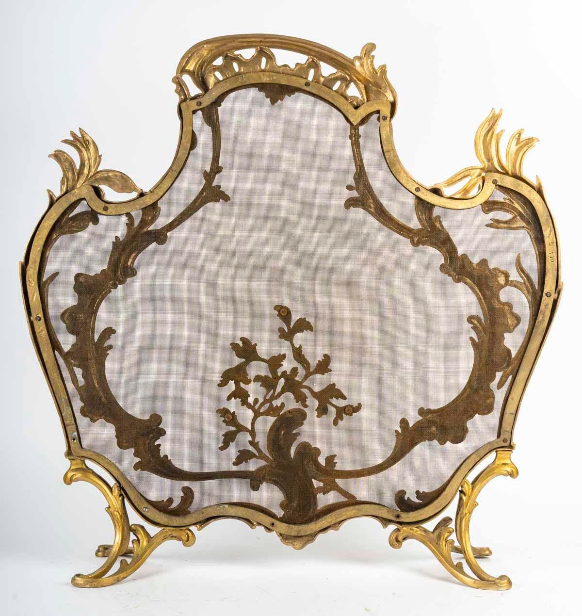 Rare Ormolu Fire Screen in the Louis XV Style. For Sale 1