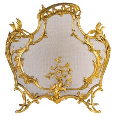 Antique Rare Ormolu Fire Screen in the Louis XV Style.