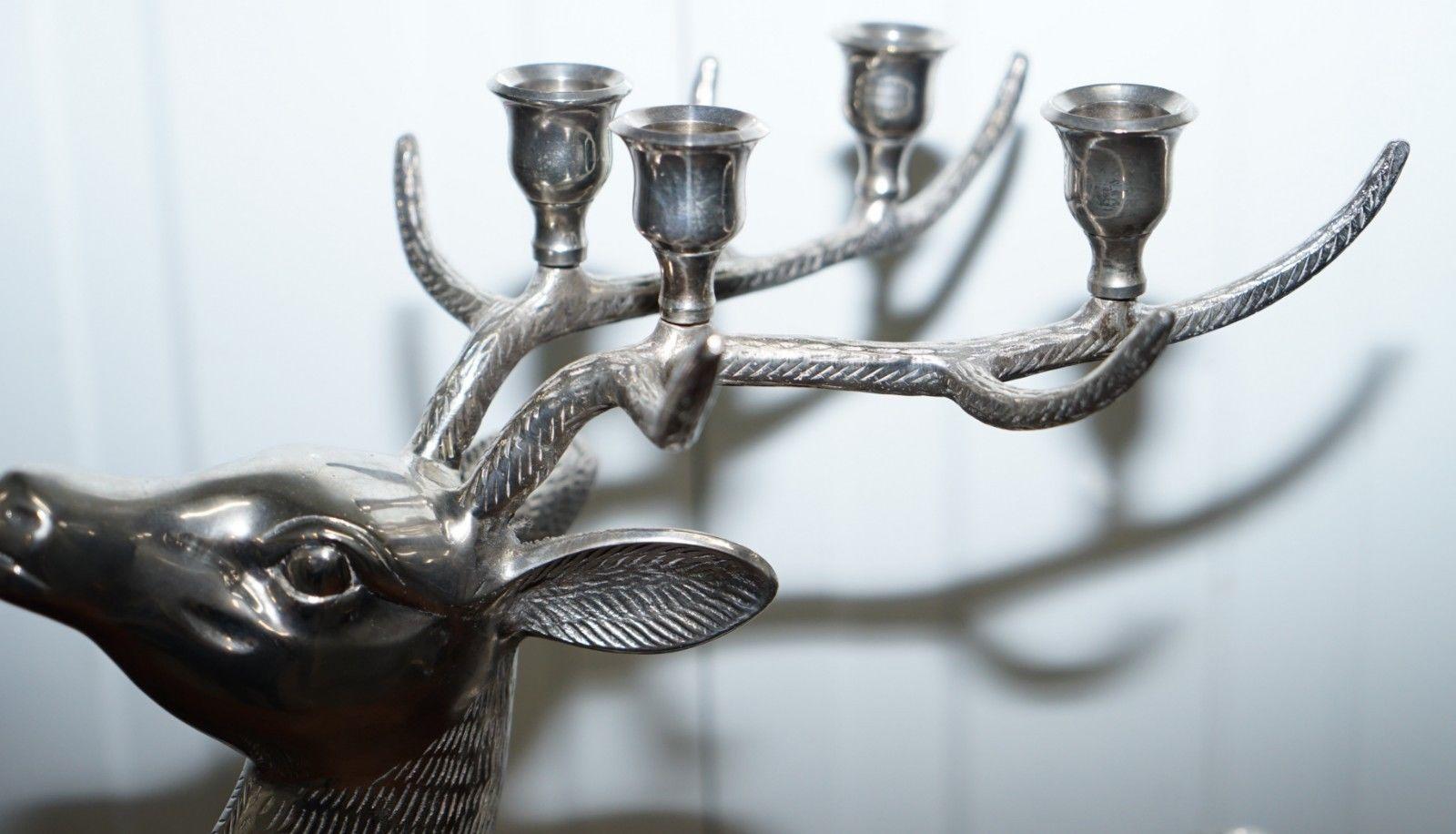 silver reindeer candle holder