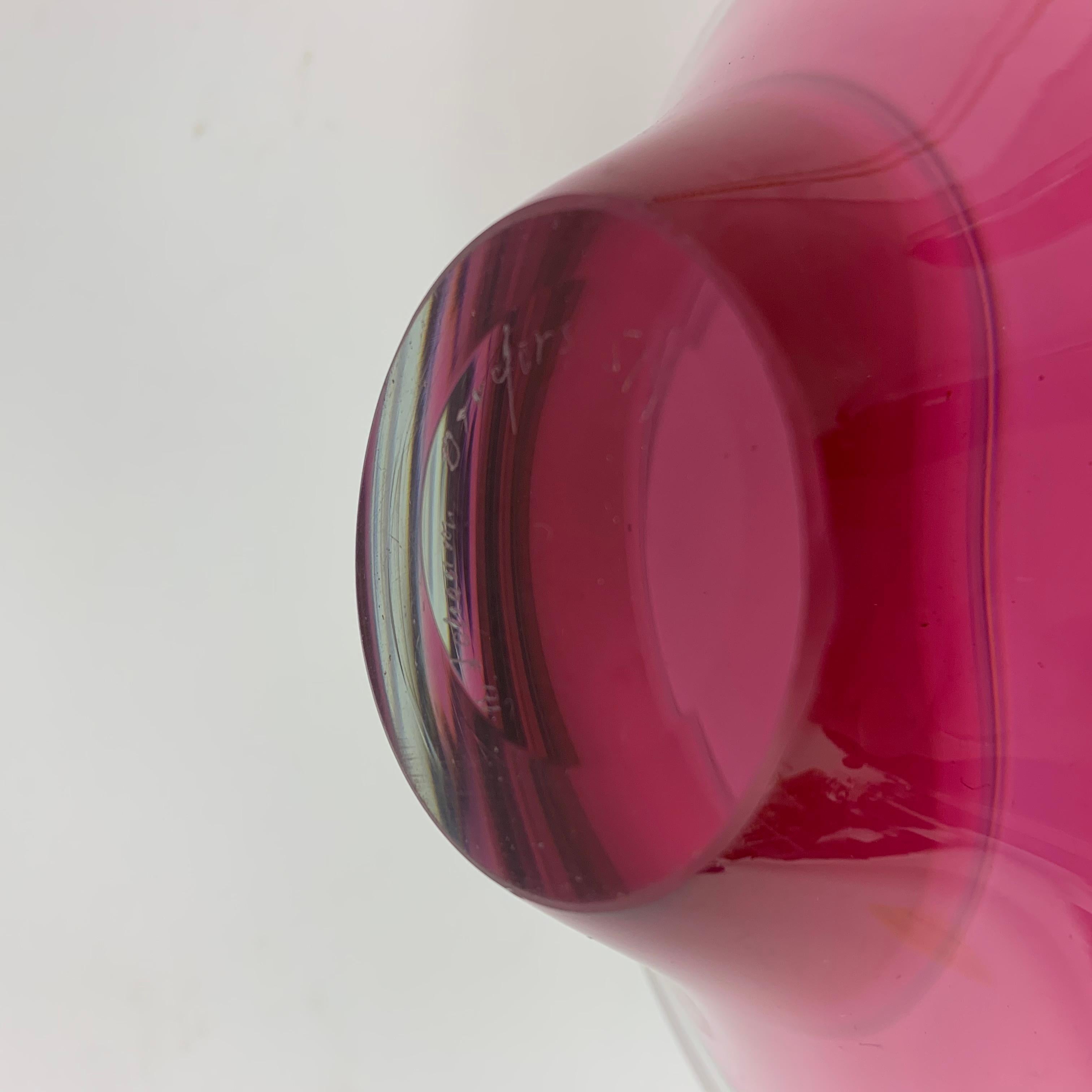 Rare bol Orrefors Sweden en rose, 1960's en vente 5
