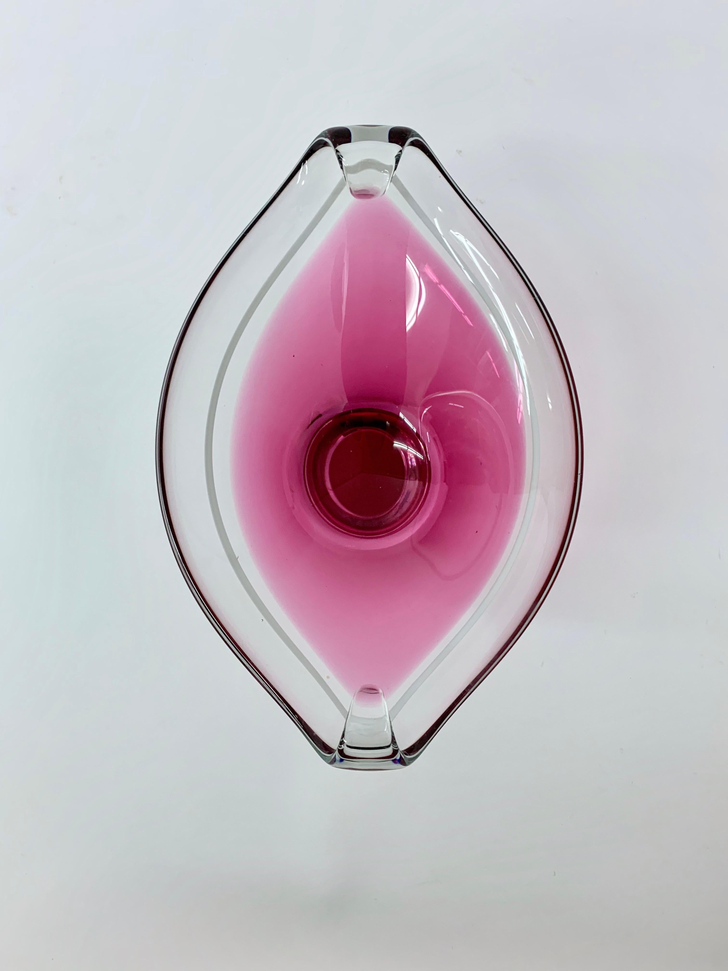 Rare bol Orrefors Sweden en rose, 1960's en vente 2