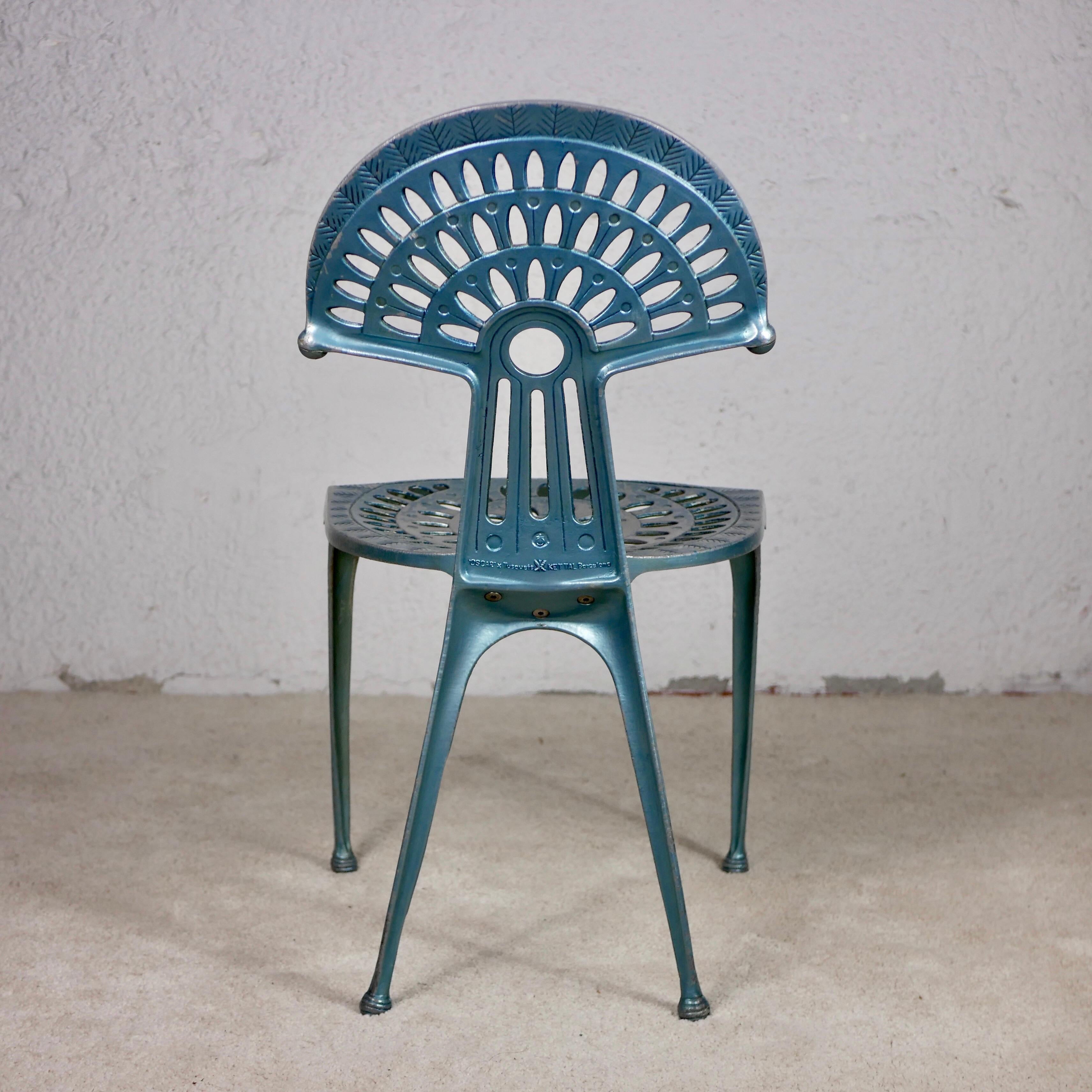 Rara Silla Oscar de aluminio fundido de Oscar Tusquets Blanca para Kettal, 1996 finales del siglo XX