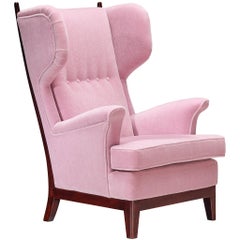 Rare Osvaldo Borsani for Arredamenti Borsani Varedo Easy Chair in Lilac Mohair
