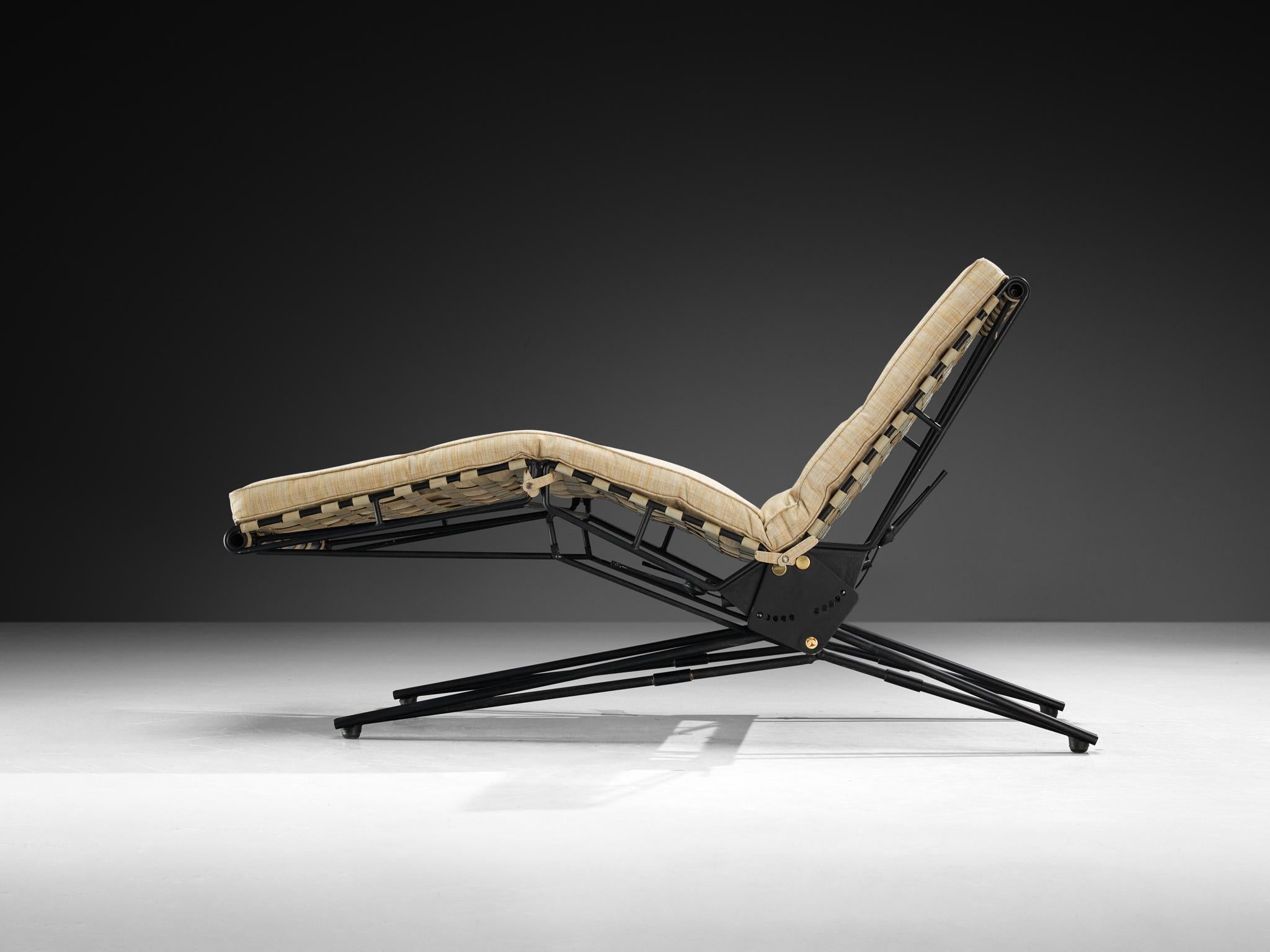 Brass Rare Osvaldo Borsani for Tecno Articulated Chaise Longue For Sale