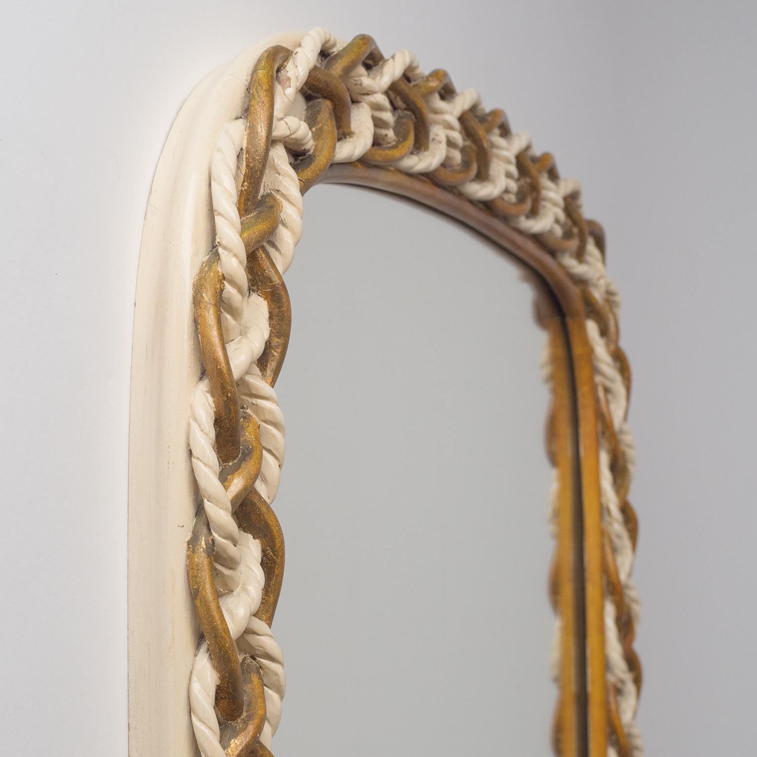 Rare Osvaldo Borsani Mirror, 1949, Carved Wood 5
