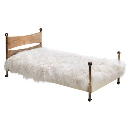 Rare Osvaldo Borsani Single Bed in Brass