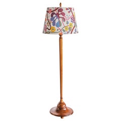 Rare lampadaire Otto Schulz en bois de bouleau, abat-jour Josef Frank, Boet, Suède, 1928