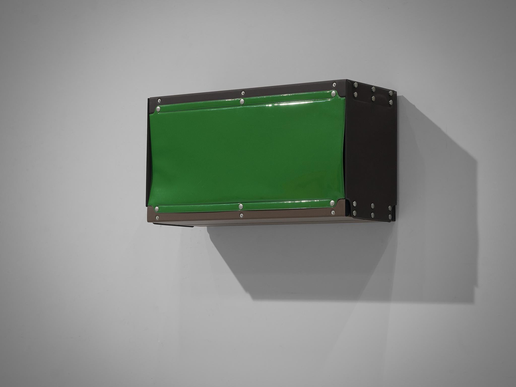 Rare Otto Zapf 'Softline' Wall-Mounted Cabinet in Green and Black 3