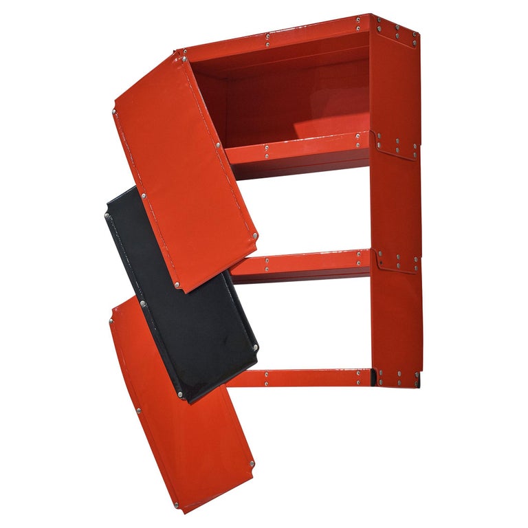 Rare Otto Zapf 'Softline' Wall-Mounted Cabinets in Red and Black for Zapfdesign For Sale