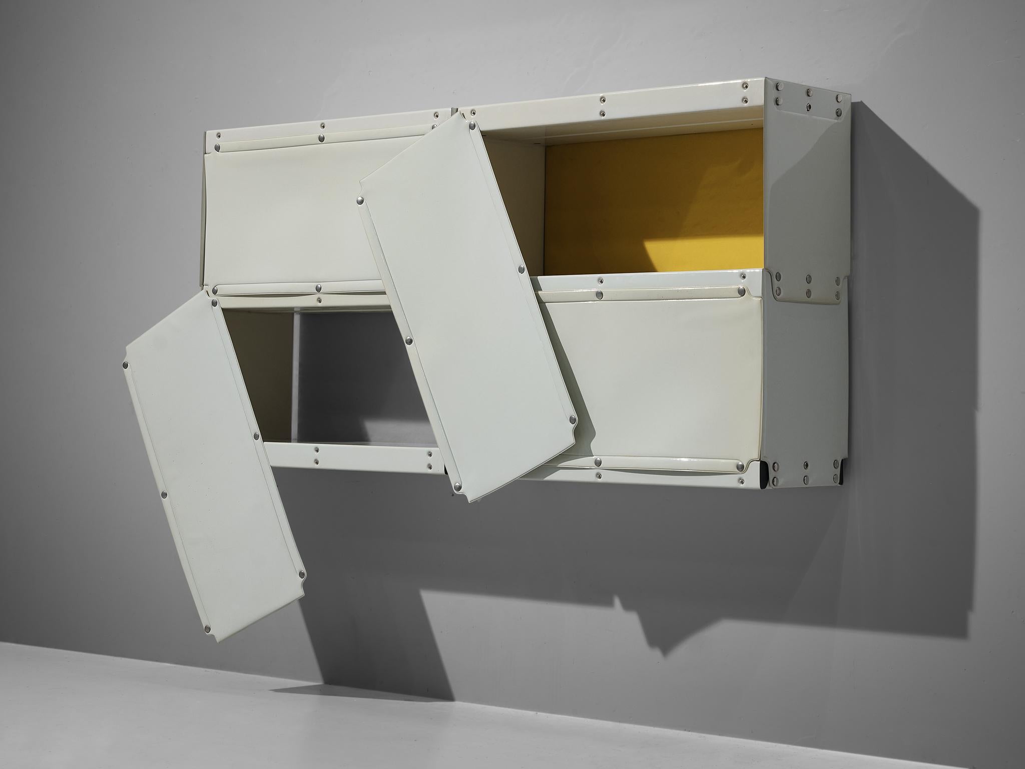 Otto Zapf for Zapfdesign 'Softline' white and yellow cabinets, plastic, Germany, 1969

Set of four detachable 'Softline' wall cabinets in white and yellow designed by the German designer Otto Zapf. Zippers and press studs form the connections and
