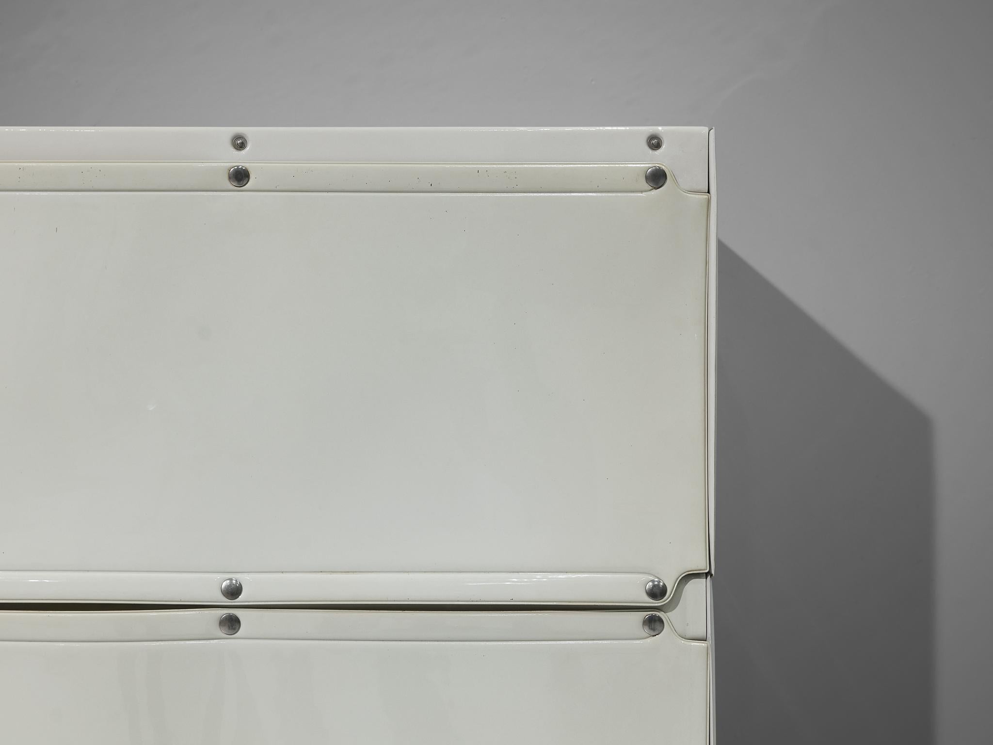 Rare Otto Zapf 'Softline' Wall-Mounted Cabinets in White and Yellow In Good Condition In Waalwijk, NL