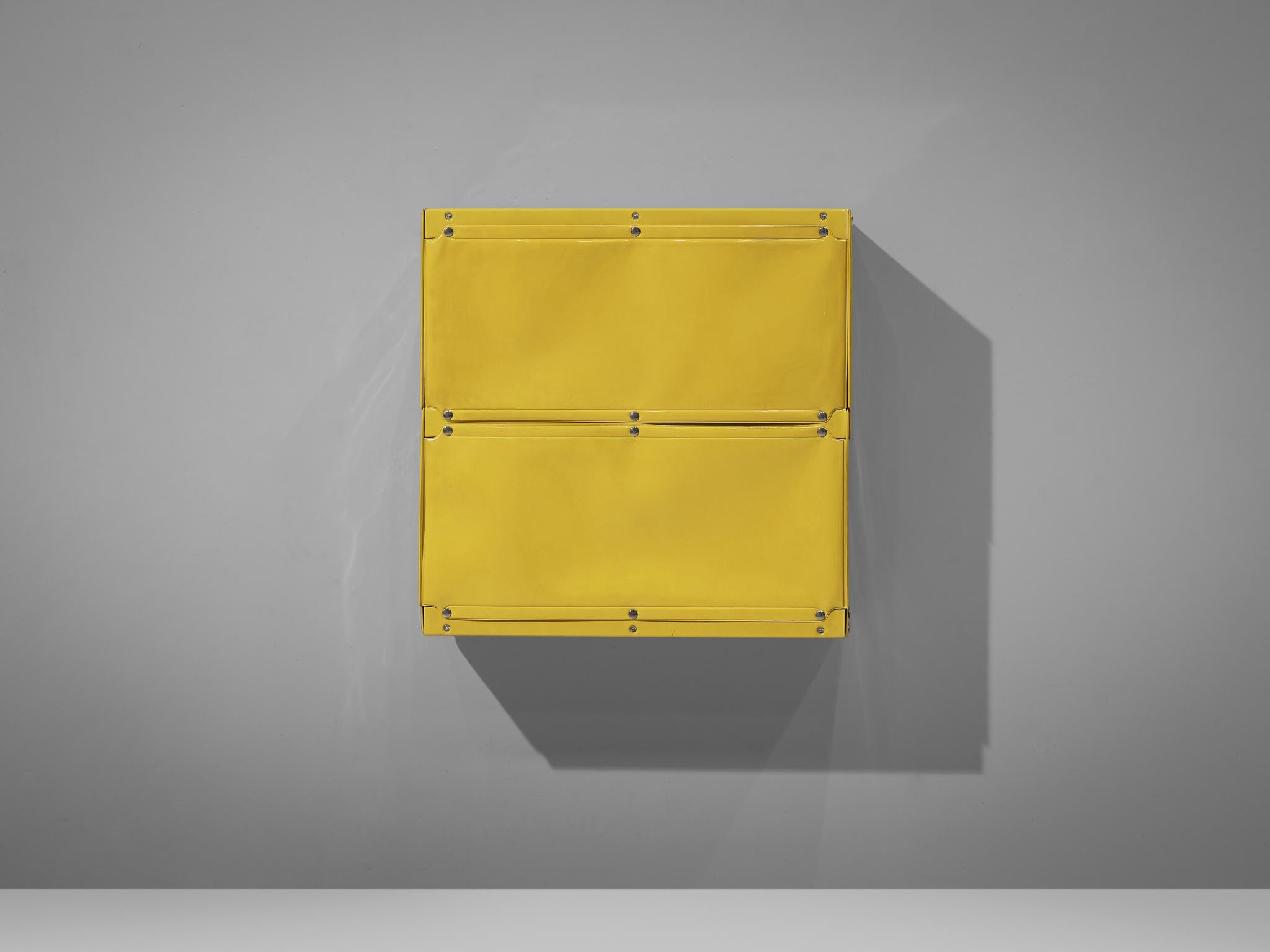 Rare Otto Zapf 'Softline' Wall-Mounted Cabinets in Yellow for Zapfdesign In Good Condition In Waalwijk, NL