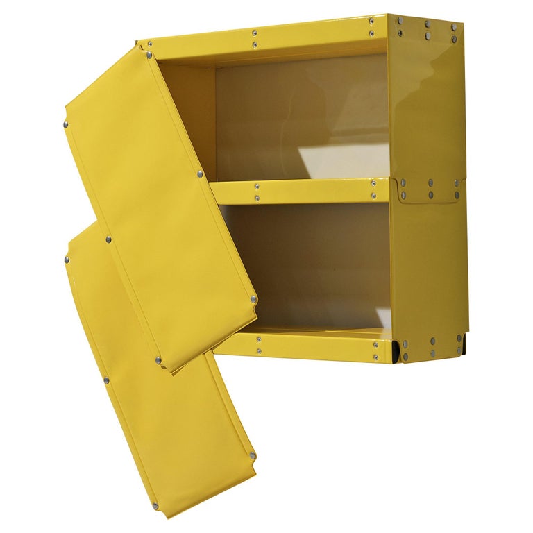 Rare Otto Zapf 'Softline' Wall-Mounted Cabinets in Yellow for Zapfdesign For Sale