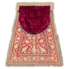 Rare Ottoman Metal-Thread Embroidered Silk Velvet