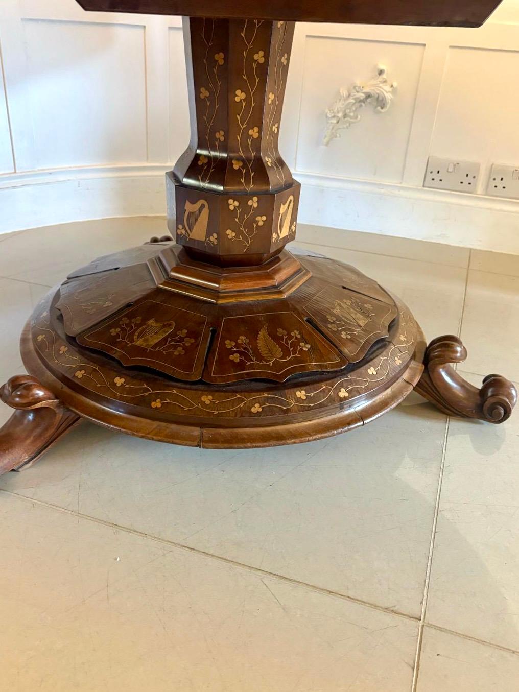 Table centrale irlandaise Killarney incrustée en bois d'if ancien de qualité exceptionnelle en vente 5