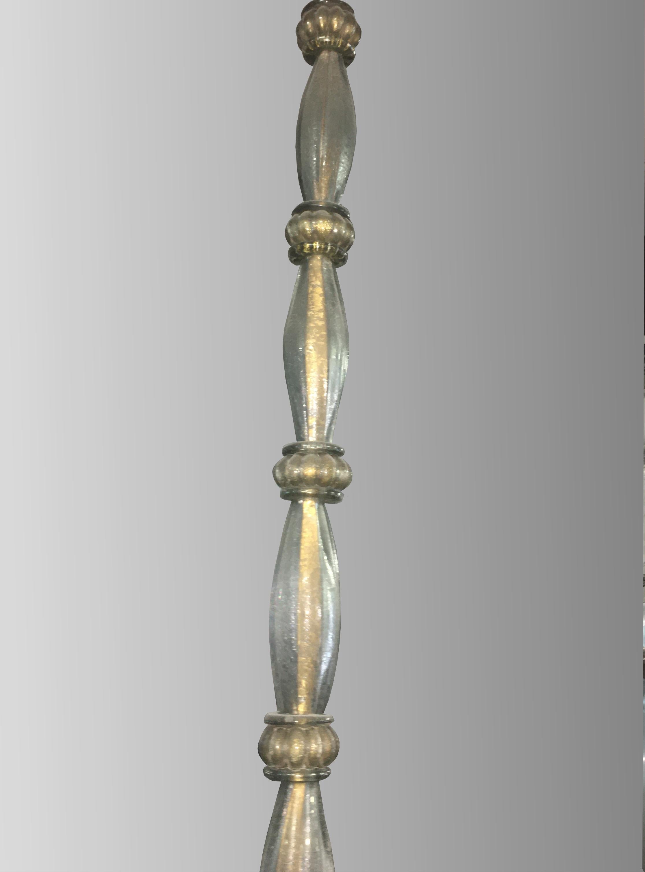 Metà XX secolo Raro lampadario ovale in vetro di Murano, Italia, 1940 circa in vendita