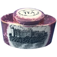 Rare Oval China Victorian Tea Caddy of Windsor Castle