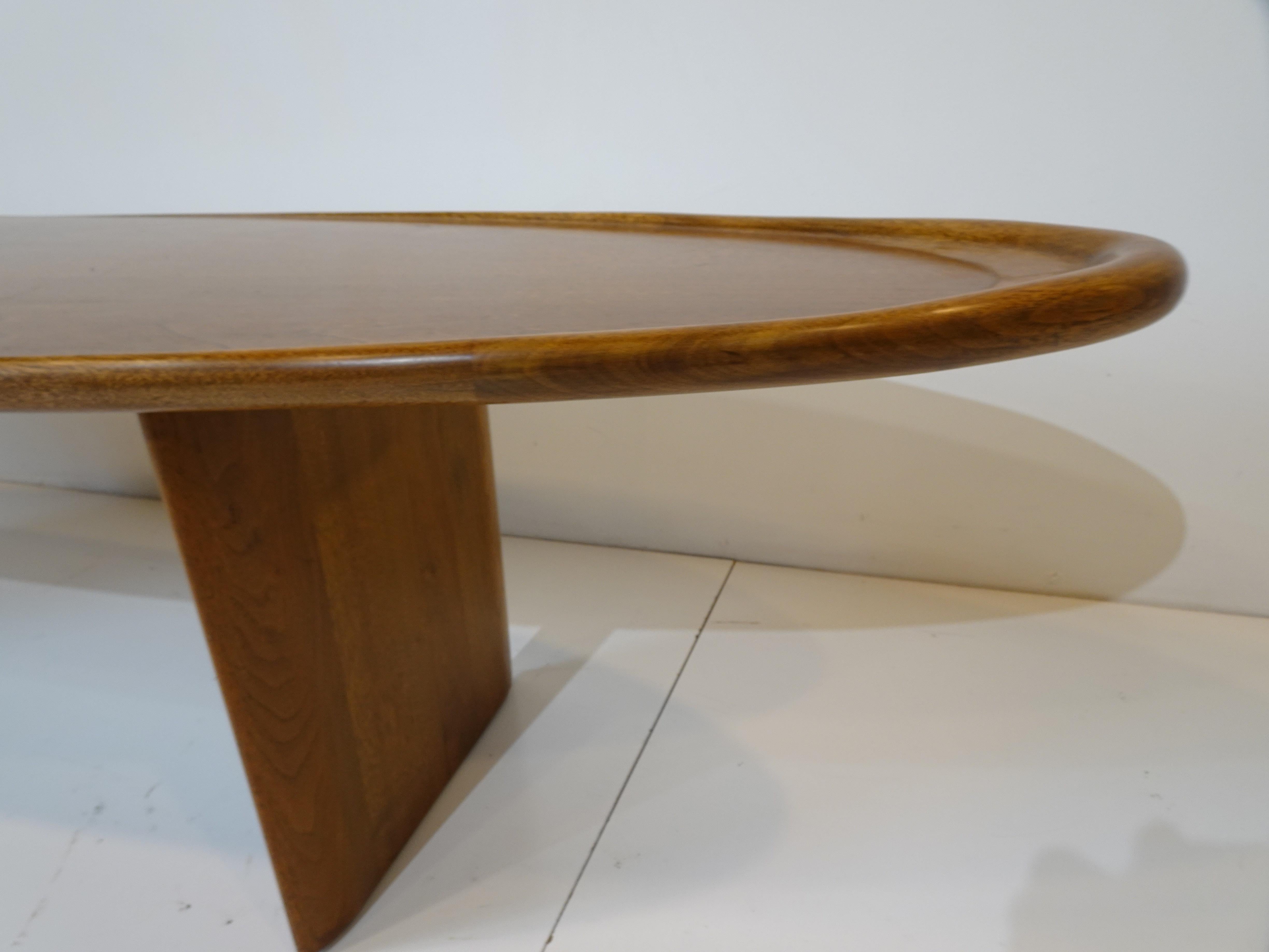 Mahogany Rare Oval Coffee Table by T.H. Robs John Gibbings for Widdicomb