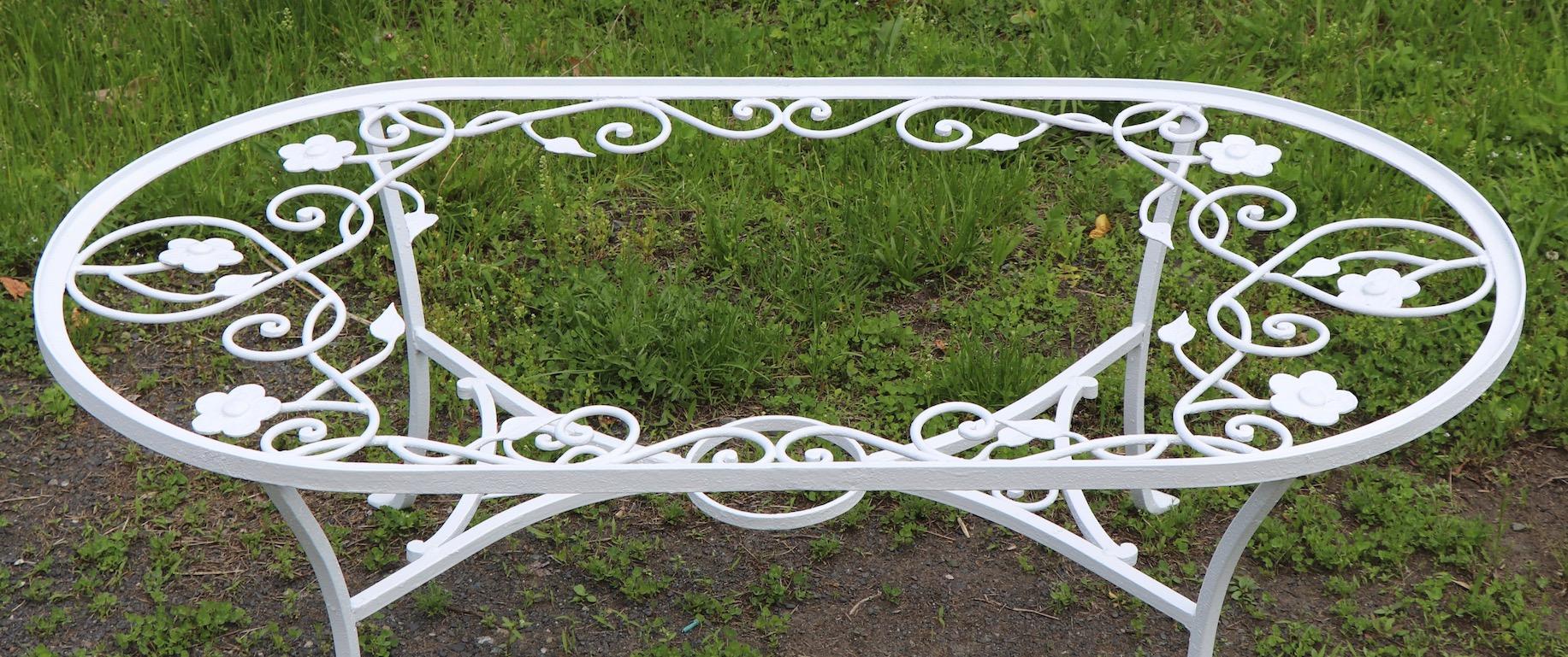 Rare Oval Patio Garden Coffee Table by Salterini 1
