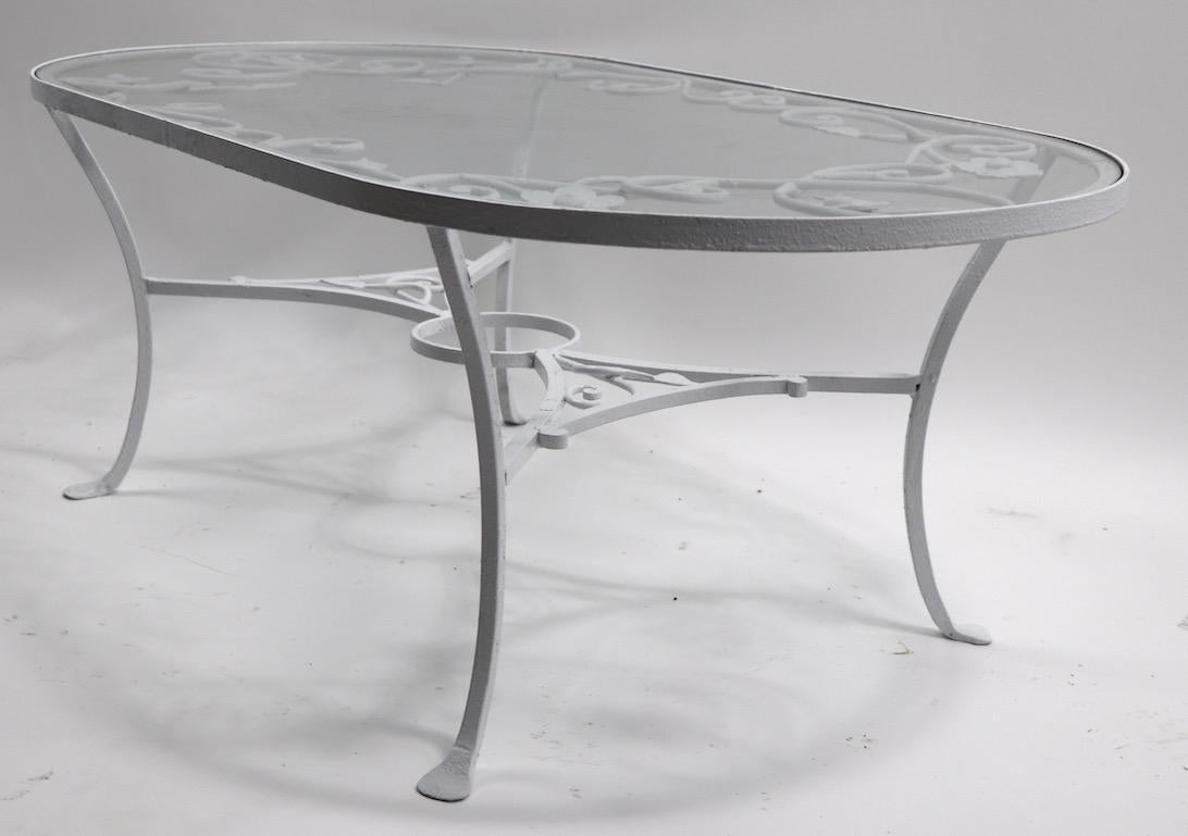 Rare Oval Patio Garden Coffee Table by Salterini 3
