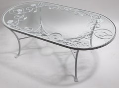 Rare Oval Patio Garden Coffee Table by Salterini