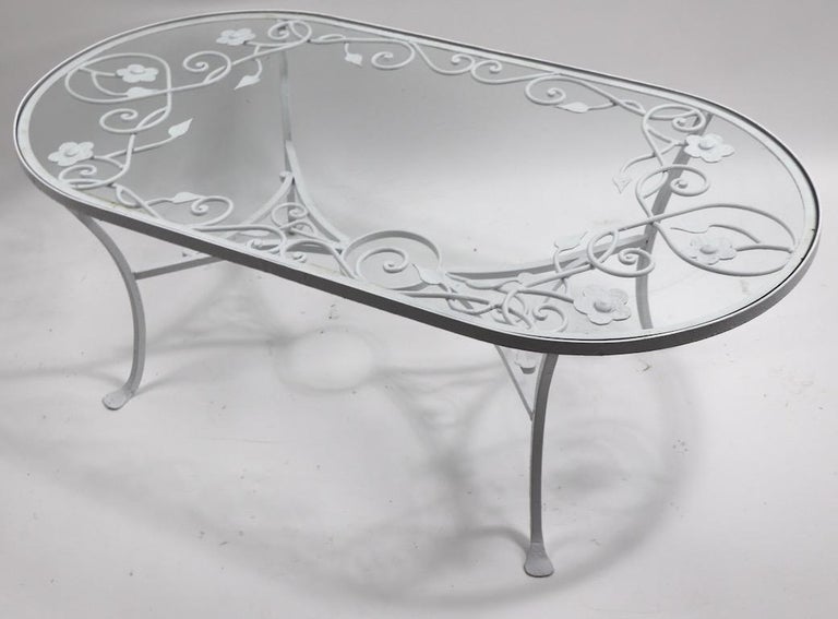Rare Oval Patio Garden Coffee Table By Salterini For Sale At 1stdibs