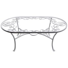 Rare Oval Patio Garden Coffee Table by Salterini